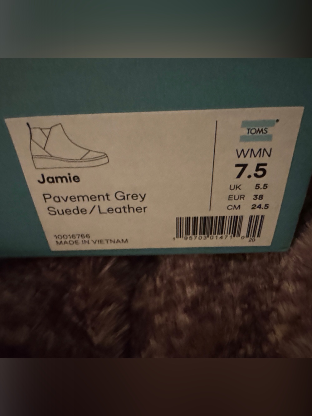 Shoe box label